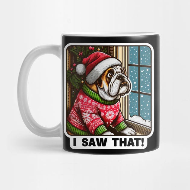 I Saw That meme Bulldog Snow Fall Ugly Christmas Sweater by Plushism